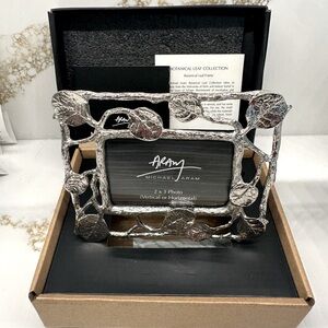 New Michael Aram Botanical Leaf Mini Picture Frame